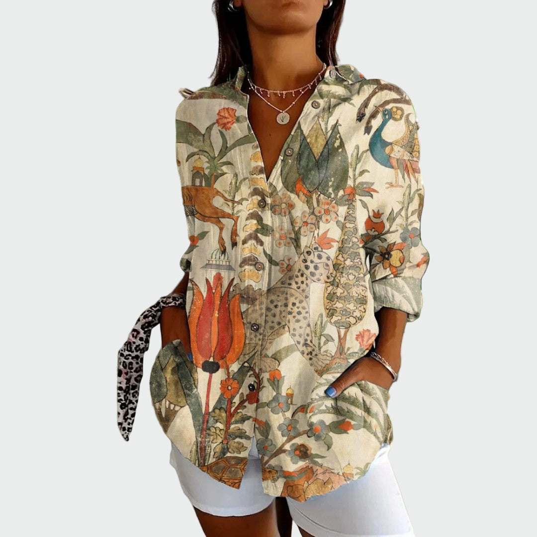 Camisa d'estil amb estampat floral