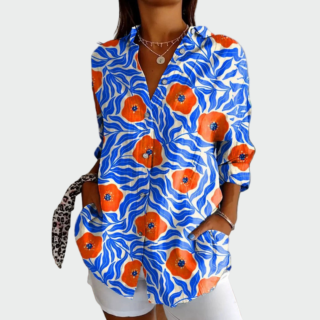 Camisa d'estil amb estampat floral