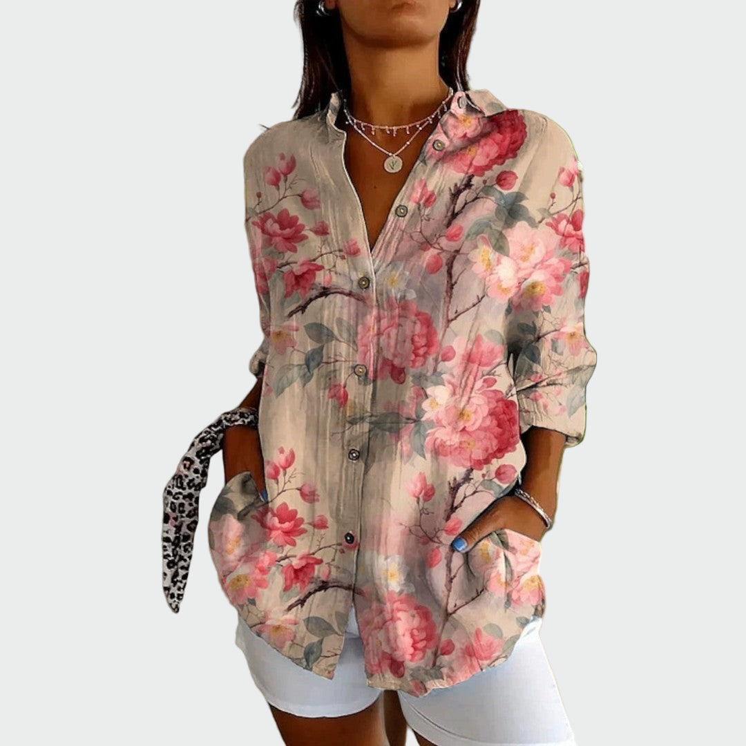 Camisa d'estil amb estampat floral
