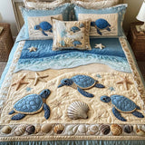 3-Piece Quilted Bed Set - Sea Turtles
