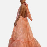Vestit Maxi d'Convidada de Boda amb Coll Halter Impres