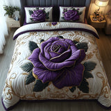 3-Piece Quilted Bed Set - Violet Pink