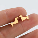 Dachshund Dog Earrings – Minimalist Metal Earrings