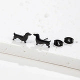 Dachshund Dog Earrings – Minimalist Metal Earrings