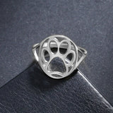 Delicate Animal Paw Ring – Open Stainless Steel Ring with Animal Motif