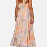 Vestit Maxi Aquarel·la Elegant per a Festa d'Estiu
