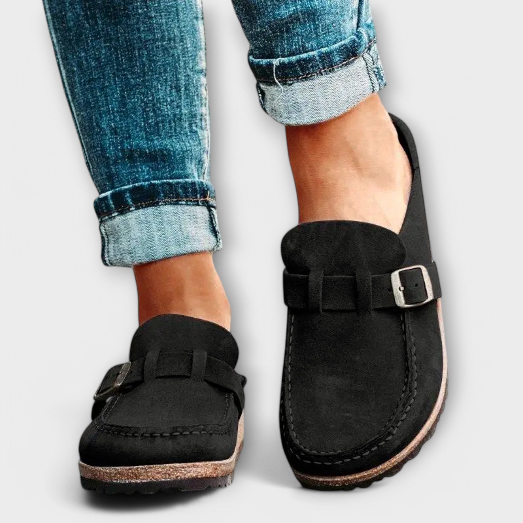 Mocassins ortopèdics femenins amb hebilla decorativa