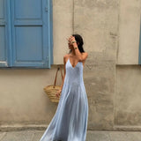 Vestit Maxi amb Tirants d'Espagueti Plisats i Silueta Fluida