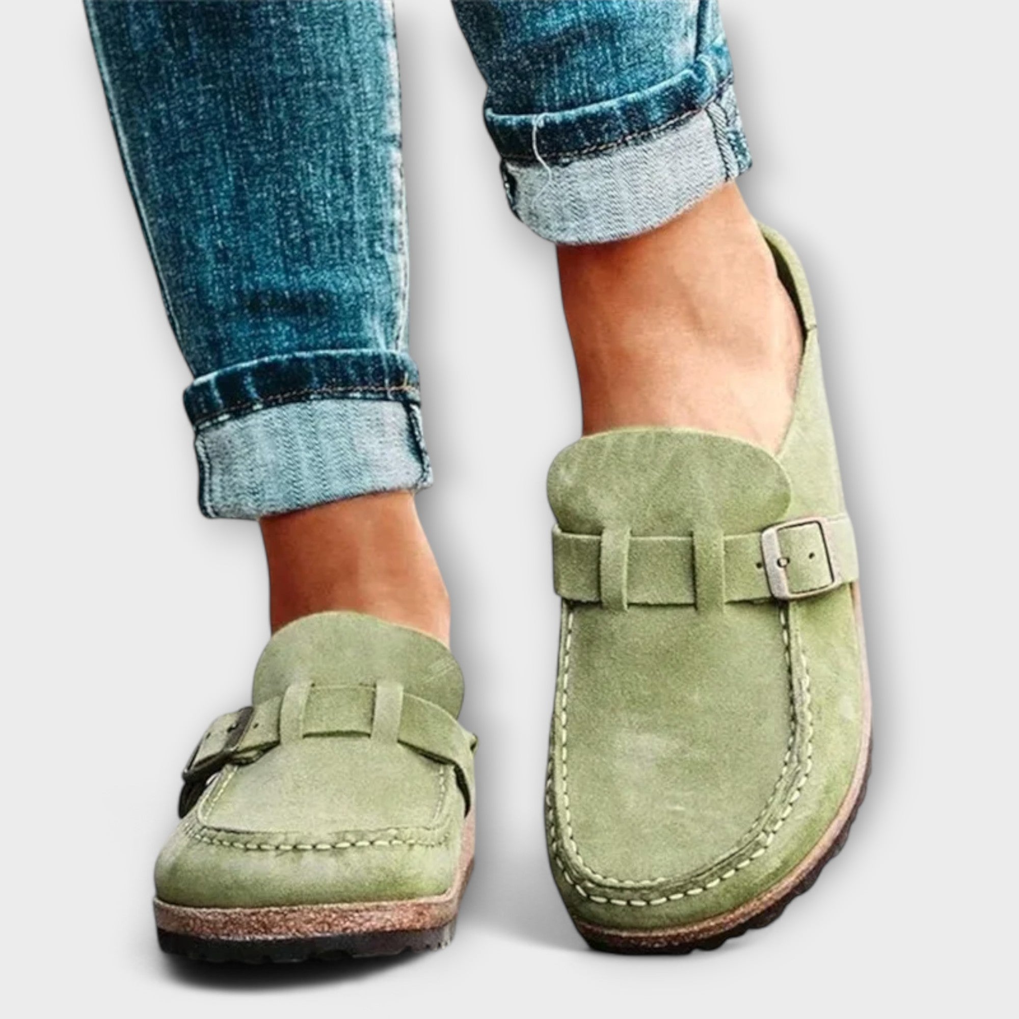 Mocassins ortopèdics femenins amb hebilla decorativa