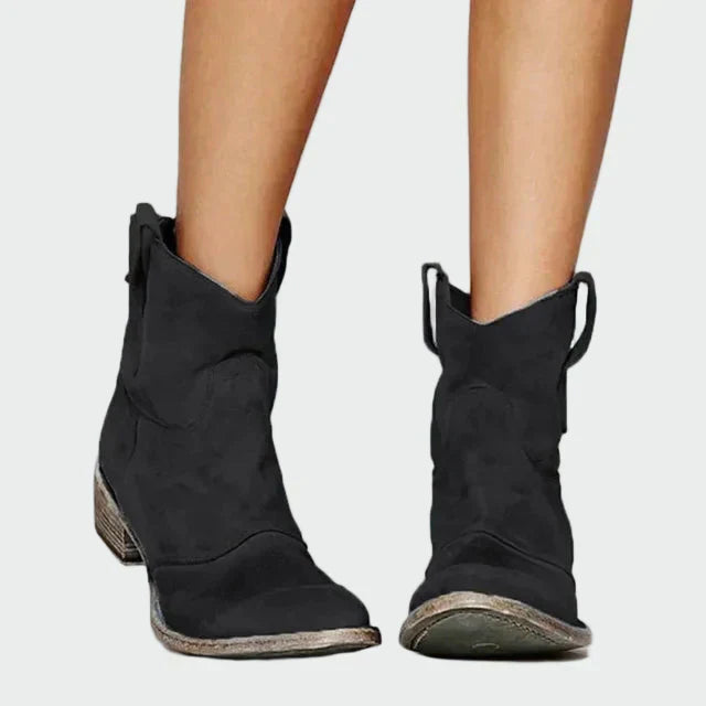 Botes de cowboy retro amb taló baix