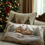 Padded Cushion Cover - Cabin Under the Snow