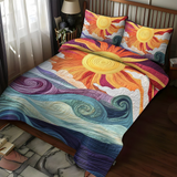 3-Piece Quilted Bed Set - Solar Charm