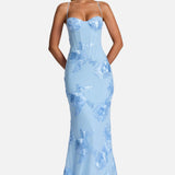 Vestit Maxi Corsé d'Convidada de Boda Jacquard Floral