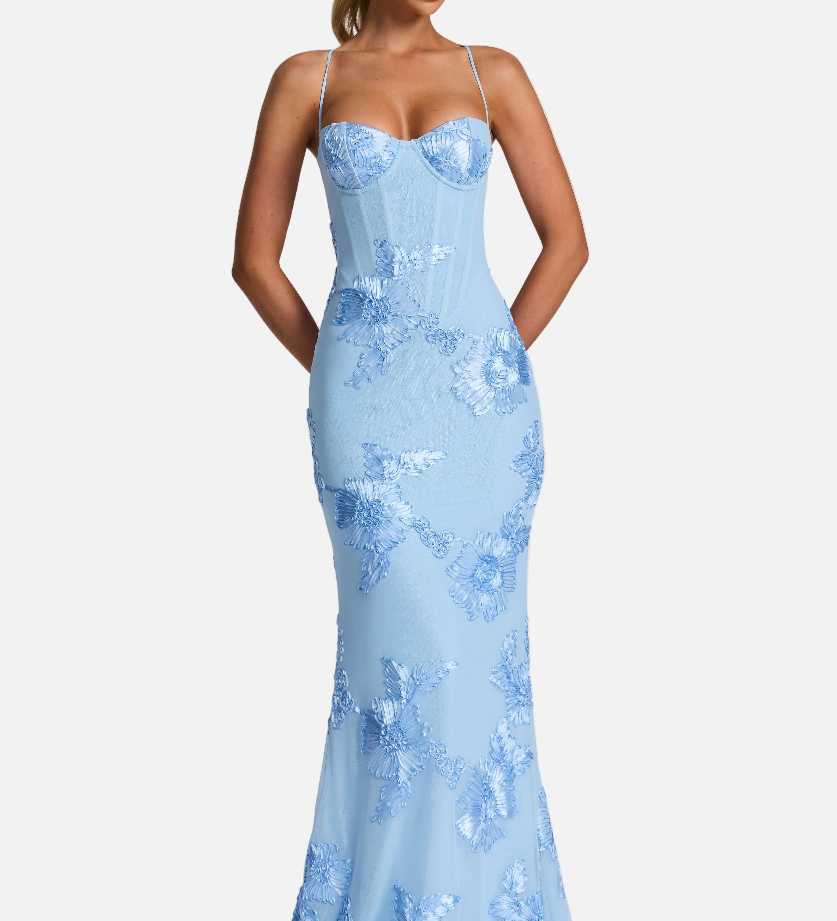 Vestit Maxi Corsé d'Convidada de Boda Jacquard Floral