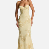 Vestit Maxi Corsé d'Convidada de Boda Jacquard Floral