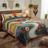 3-Piece Quilted Bed Set - Vintage Travel