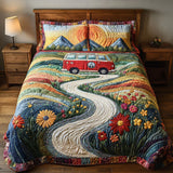 3-Piece Quilted Bed Set - Vintage Travel