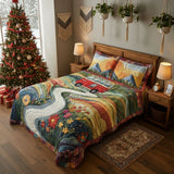 3-Piece Quilted Bed Set - Vintage Travel