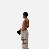 Vestit Maxi d'Estiu amb Tall de Ganxet Blanc