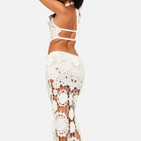 Vestit Maxi d'Estiu amb Tall de Ganxet Blanc