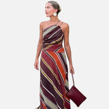 Vestit Maxi de Coll Halter – Vestit Fluid de Silueta Resort per a Dones
