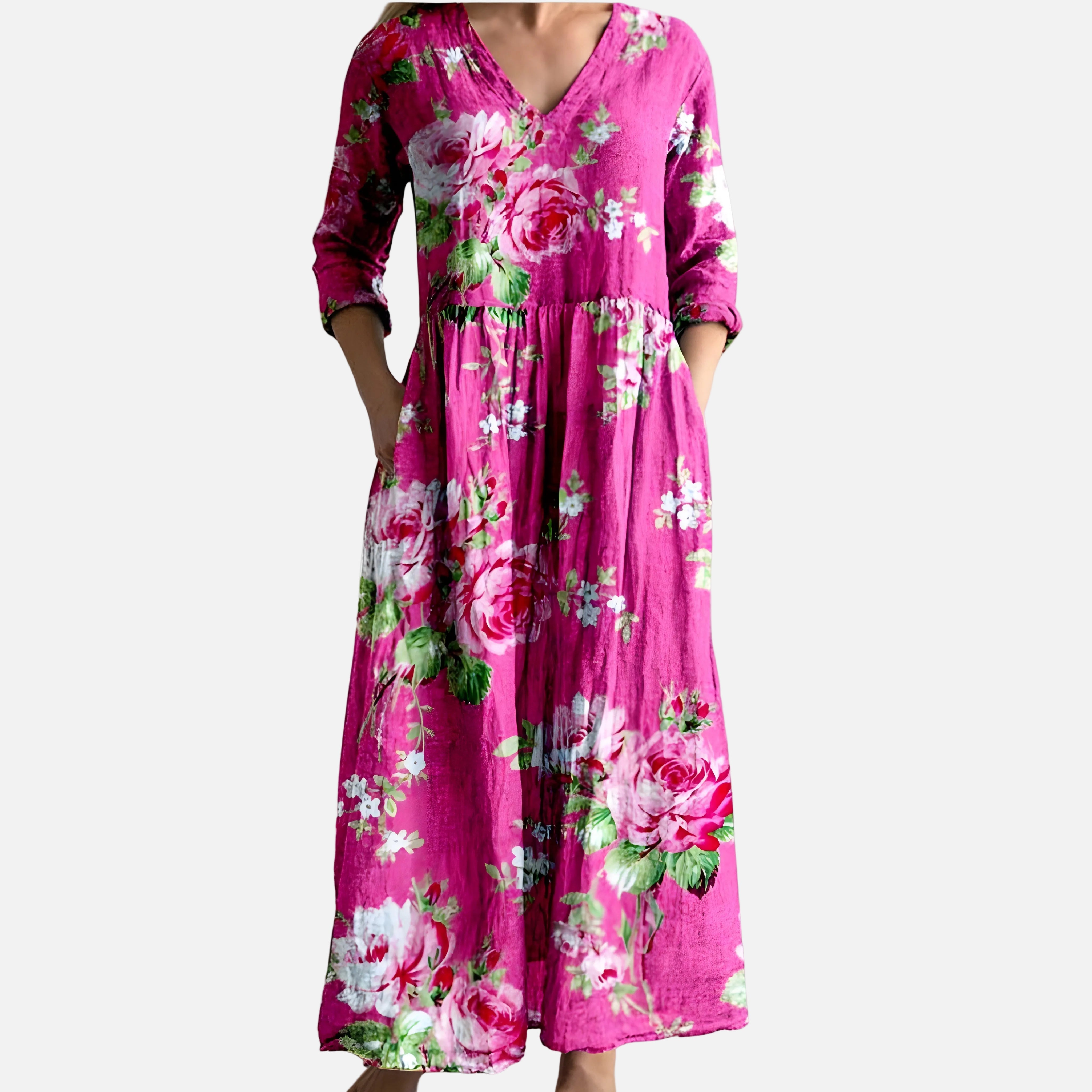Vestit Maxi Floral d'Estiu amb Escot en V