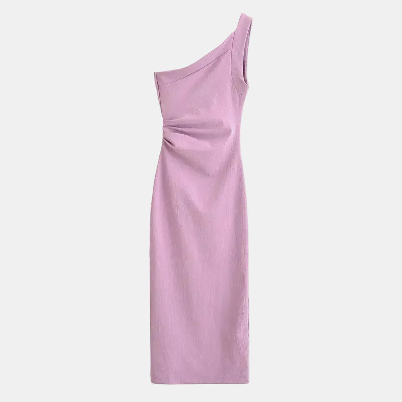 Vestit Midi Asimètric d'un Shoulder