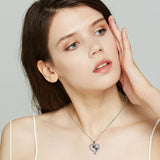 Friendship Bear Pendant Necklace in Silver and Black