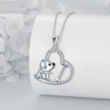 Silver necklace with 'Loyal Companion' heart pendant