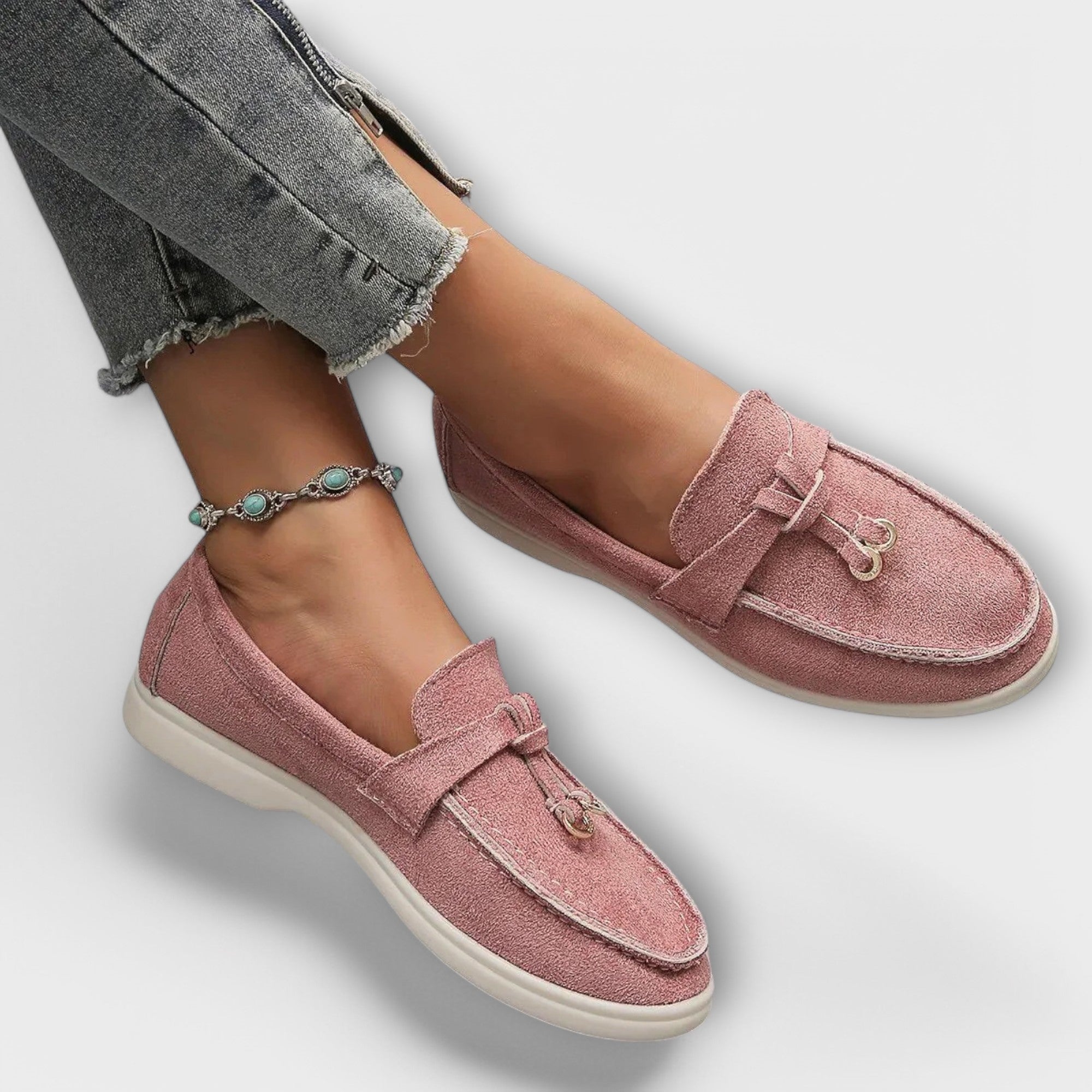 Mocassins sense fil per a dona amb cinta decorativa