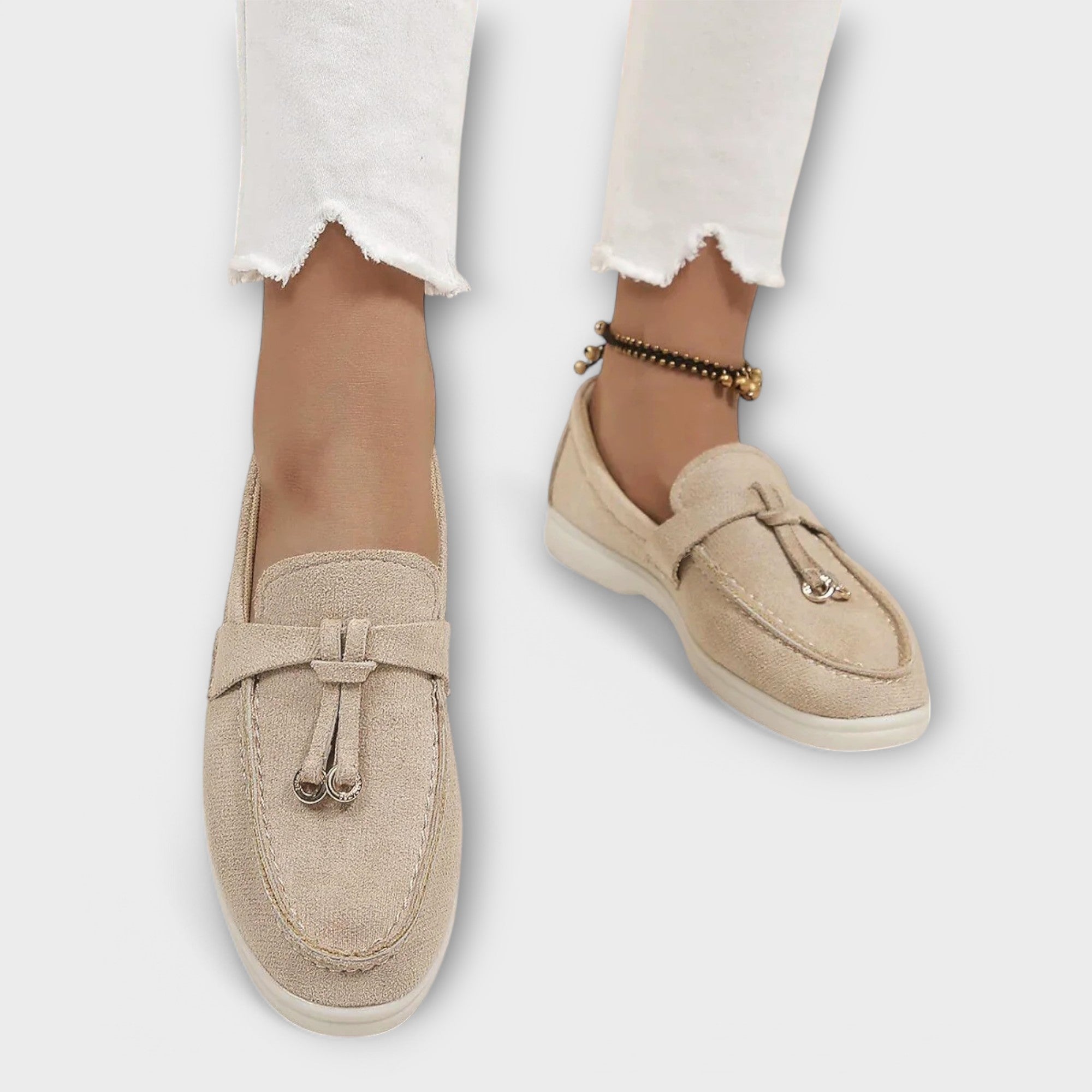 Mocassins sense fil per a dona amb cinta decorativa