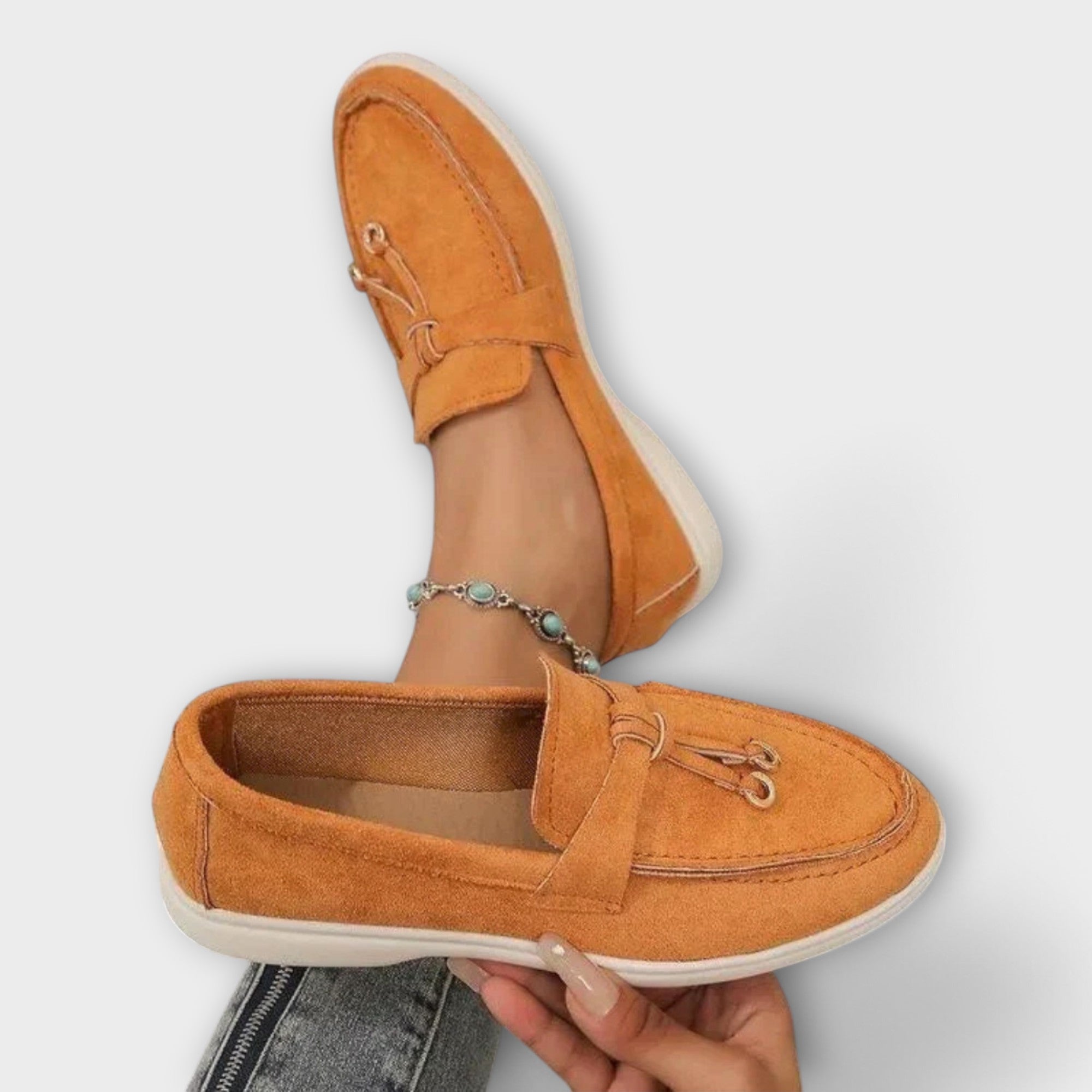 Mocassins sense fil per a dona amb cinta decorativa