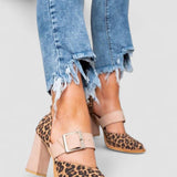Selveta | Sabates de camussa amb estampat de lleopard i talons estables