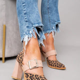 Selveta | Sabates de camussa amb estampat de lleopard i talons estables