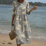 Ana - Vestit Midi amb Estampat de Plantes i Flors