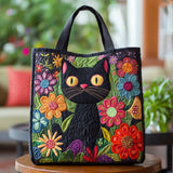 Quilted Handmade Bag “Enchanted Black Cat”