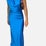 Vestit Maxi de Coll Halter de Satén amb Silueta Elegant