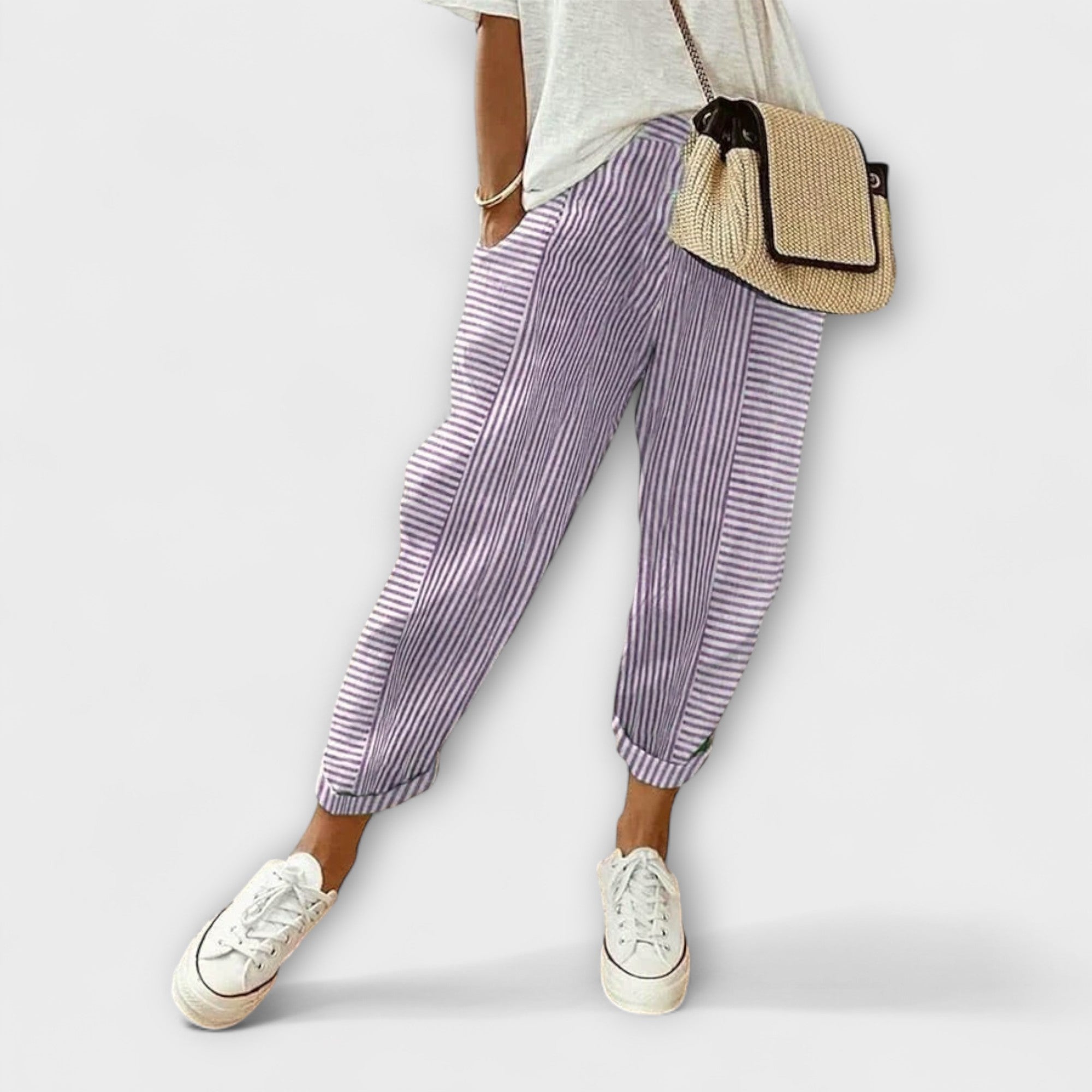 Sanne - Pantalons ratllats còmodes